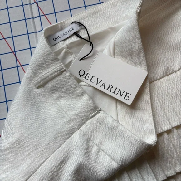 Qelvarine White Pleated Ruffle Mini Skort – Low Rise – Side Zip – Size XS - Picture 8 of 11